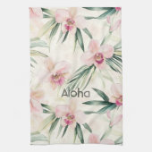 Roze Blush Cream Orchidee Bloem Theedoek (Verticaal)