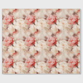  Roze Blush Cream Roos Bloemen Huwelijk Cadeaupapier