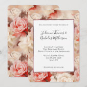  Roze Blush Cream Roos Bloemen Huwelijk Kaart (Voorkant / Achterkant)