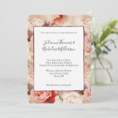  Roze Blush Cream Roos Bloemen Huwelijk Kaart (Staand voorkant)