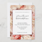  Roze Blush Cream Roos Bloemen Huwelijk Kaart (Voorkant)