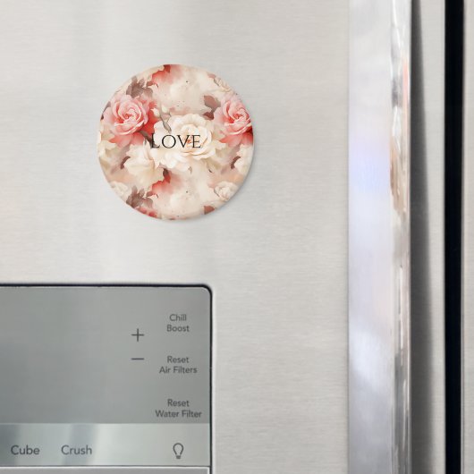  Roze Blush Cream Roos Bloemen Magneet (Insitu (Koelkast))