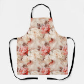  Roze Blush Cream Roos Bloemen Schort (Voorkant)