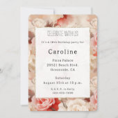  Roze Blush Cream Roos Bloemen Verjaardag Kaart (Voorkant)