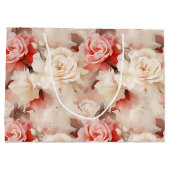  Roze Blush Cream Roos Floral Vrijgezellenfeest Groot Cadeauzakje (Achterkant)