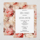 Roze Blush Cream Roos Floral Vrijgezellenfeest Kaart (Voorkant / Achterkant)