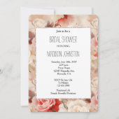 Roze Blush Cream Roos Floral Vrijgezellenfeest Kaart (Voorkant)