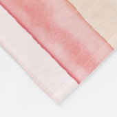 Roze Blush Cream Stripes Fleece Deken (Hoek)