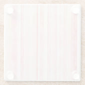 Roze Blush Cream Stripes Glazen Onderzetter (Achterkant)
