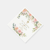 Roze Blush Crème Bloemen Hij Is Gezonden Gouden Pa Servet (Hoek)