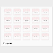 Roze Blush Dank je Vierkante Sticker (Vel)
