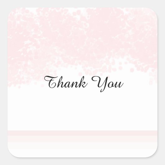 Roze Blush Dank je Vierkante Sticker (Voorkant)