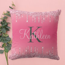 Roze Blush, Drijvende glitter, Roos Gold Monogram