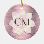 Roze Blush Elegant Lotus OM Keramisch Ornament (Voorkant)