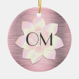 Roze Blush Elegant Lotus OM Keramisch Ornament