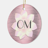 Roze Blush Elegant Lotus OM Keramisch Ornament (Links)