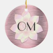 Roze Blush Elegant Lotus OM Keramisch Ornament (Achterkant)