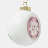 Roze Blush Elegant Lotus OM Keramische Bal Ornament (Links)