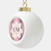 Roze Blush Elegant Lotus OM Keramische Bal Ornament (Rechts)