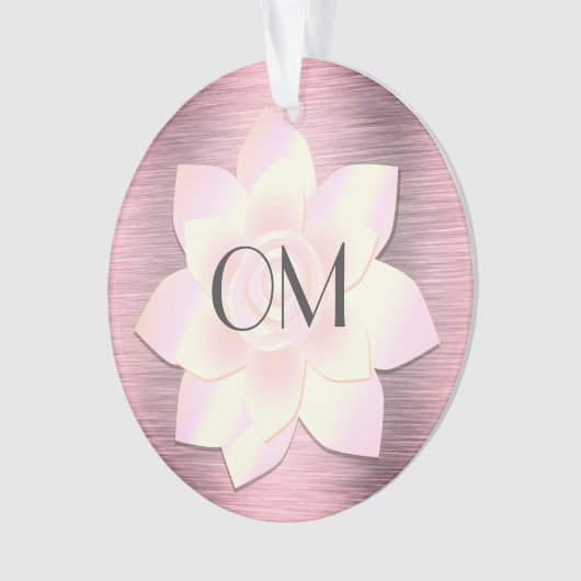 Roze Blush Elegant Lotus OM Ornament (voorkant)