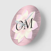Roze Blush Elegant Lotus OM Ronde Klok (Hoek)