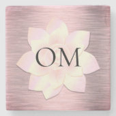 Roze Blush Elegant Lotus OM Stenen Onderzetter (Voorkant)
