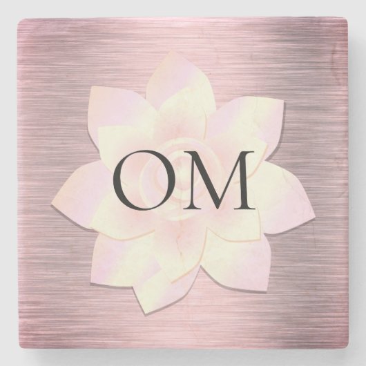 Roze Blush Elegant Lotus OM Stenen Onderzetter (Voorkant)