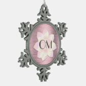 Roze Blush Elegant Lotus OM Tin Sneeuwvlok Ornament (Links)
