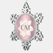 Roze Blush Elegant Lotus OM Tin Sneeuwvlok Ornament (Rechts)