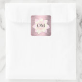 Roze Blush Elegant Lotus OM Vierkante Sticker (Tas)