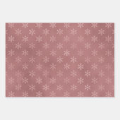 Roze Blush Elegante Sneeuwvlok | Kerstvakantie Inpakpapier Vel (Voorkant 3)