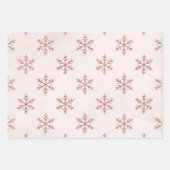 Roze Blush Elegante Sneeuwvlok | Kerstvakantie Inpakpapier Vel (Voorkant)