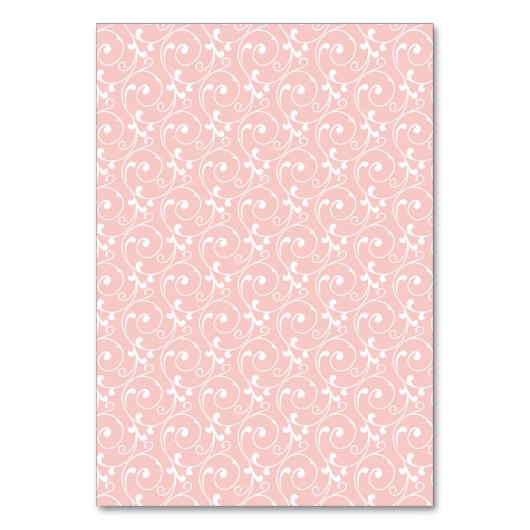 Roze Blush Elegante Vintage Trouwtafel Kaart (Achterkant)