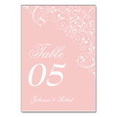 Roze Blush Elegante Vintage Trouwtafel Kaart (Voorkant)
