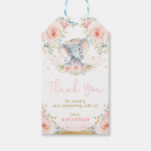 Roze Blush Elephant Girl Baby shower Favors Cadeaulabel (Voorkant)