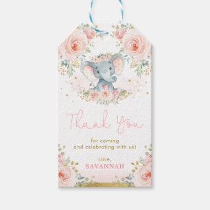 Roze Blush Elephant Girl Baby shower Favors Cadeaulabel