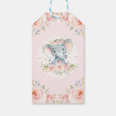 Roze Blush Elephant Girl Baby shower Favors Cadeaulabel (Achterkant)