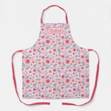 Roze, Blush, en Blauwe Waterverf Bloemen