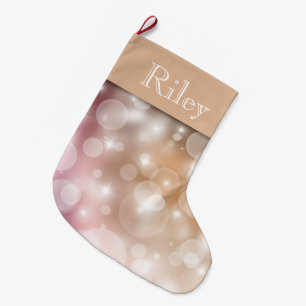 Roze Blush en Bleke Champagne Bokeh Grote Kerstsok