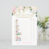 Roze Blush en Gold Vrijgezellenfeest Game PRINED (Staand voorkant)