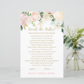 Roze Blush en Gold Vrijgezellenfeest Game PRINED (Staand voorkant)