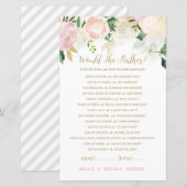 Roze Blush en Gold Vrijgezellenfeest Game PRINED (Voorkant / Achterkant)