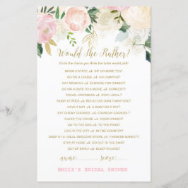 Roze Blush en Gold Vrijgezellenfeest Game PRINED