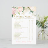 Roze Blush en Gold Vrijgezellenfeest Game PRINED (Staand voorkant)