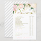 Roze Blush en Gold Vrijgezellenfeest Game PRINED (Voorkant / Achterkant)