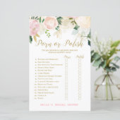 Roze Blush en Gold Vrijgezellenfeest Game PRINED (Staand voorkant)