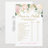 Roze Blush en Gold Vrijgezellenfeest Game PRINED (Voorkant / Achterkant)