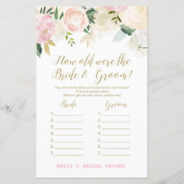 Roze Blush en Gold Vrijgezellenfeest Game PRINED