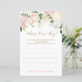 Roze Blush en Gold Vrijgezellenfeest Game PRINED (Staand voorkant)
