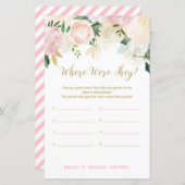 Roze Blush en Gold Vrijgezellenfeest Game PRINED (Voorkant / Achterkant)